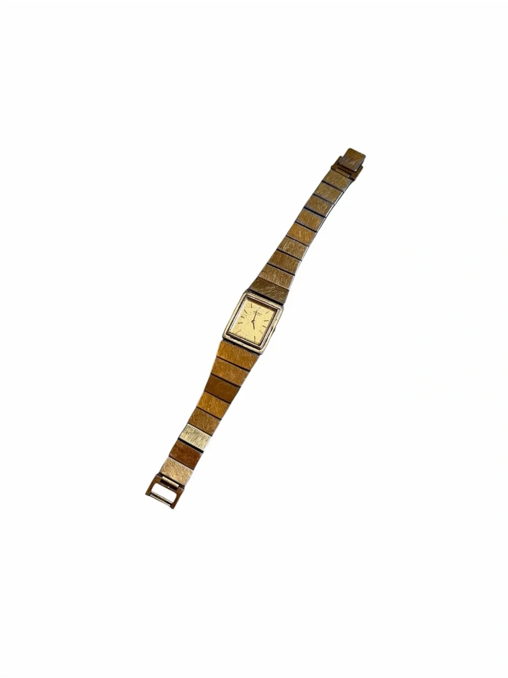 Vintage Seiko Gold-Tone Rectangular Analog Watch